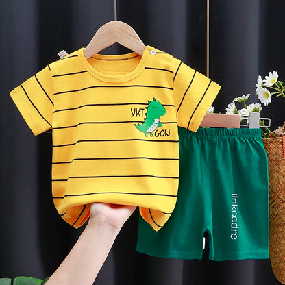 Kids Cotton Cartoon T-Shirt & Shorts