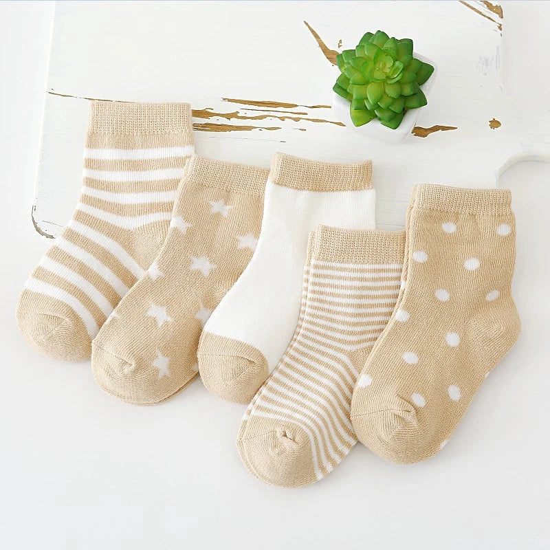 5 Pairs Cotton Animal Dessign Baby Socks