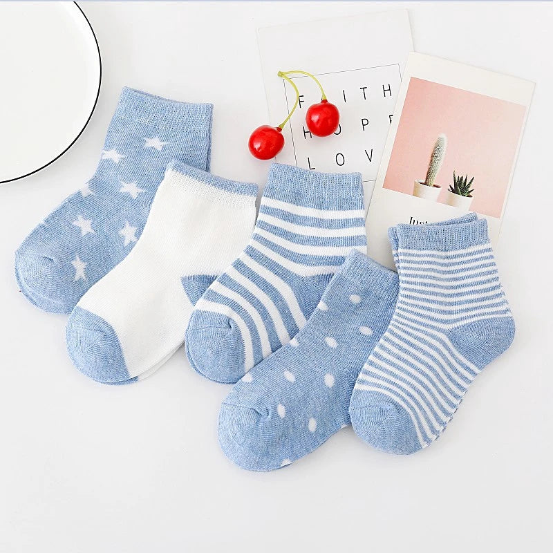 5 Pairs Cotton Animal Dessign Baby Socks