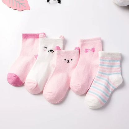 5 Pairs Cotton Animal Dessign Baby Socks