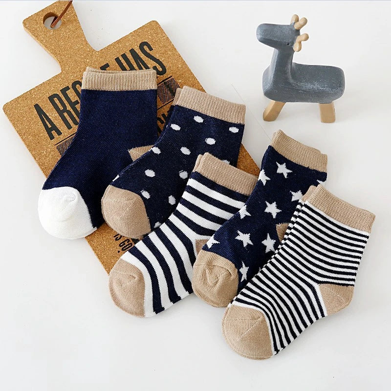 5 Pairs Cotton Animal Dessign Baby Socks