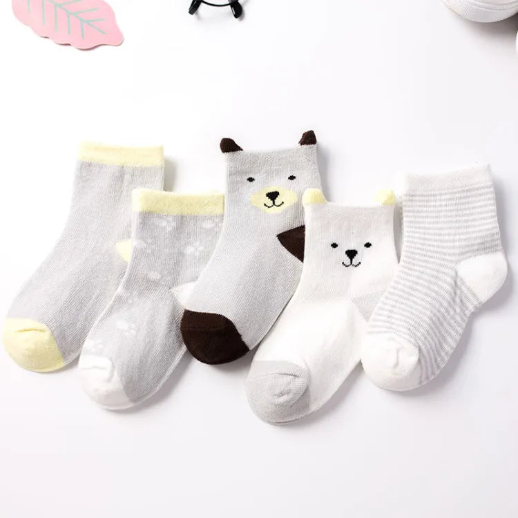 5 Pairs Cotton Animal Dessign Baby Socks