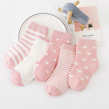 5 Pairs Cotton Animal Dessign Baby Socks