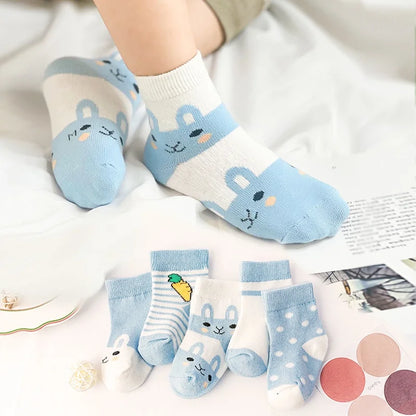 5 Pairs Cotton Animal Dessign Baby Socks