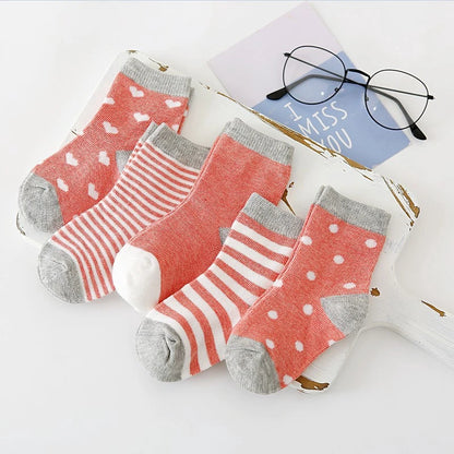 5 Pairs Cotton Animal Dessign Baby Socks