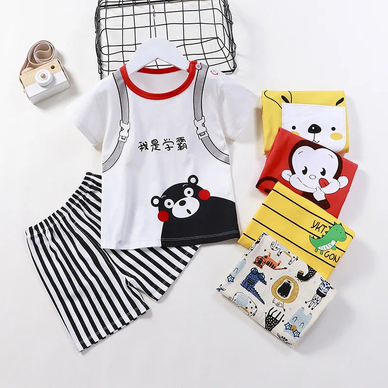 Kids Cotton Cartoon T-Shirt & Shorts