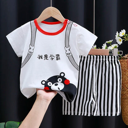 Kids Cotton Cartoon T-Shirt & Shorts