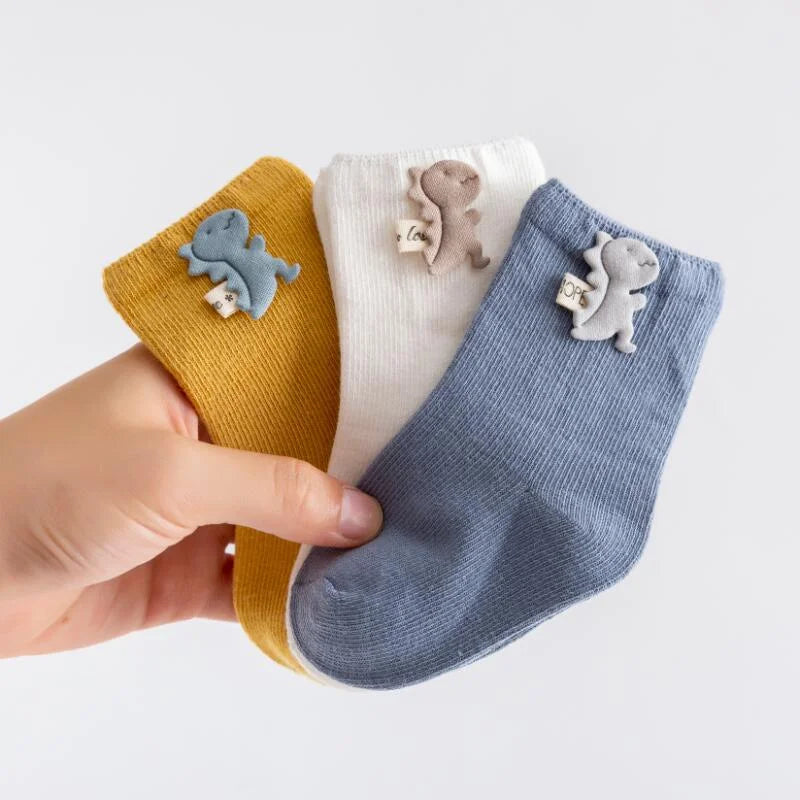 3 Pairs Soft Cartoon Baby Socks