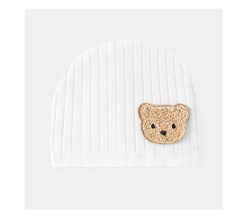 Soft Cartoon Bear Muslin Baby Hat