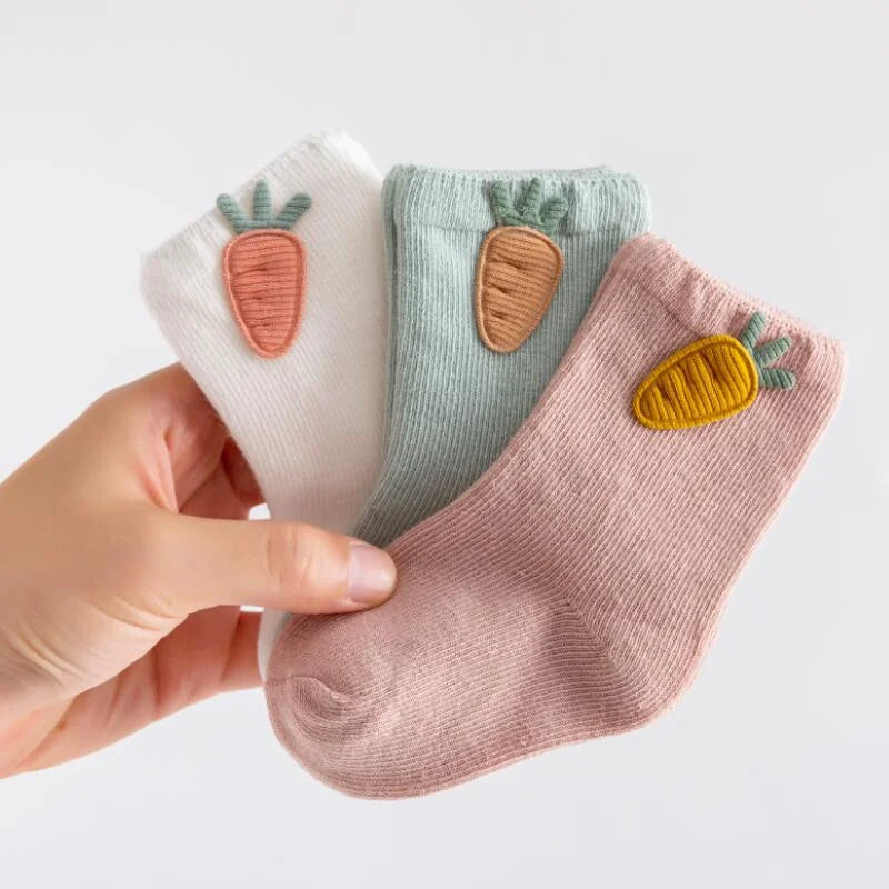 3 Pairs Soft Cartoon Baby Socks