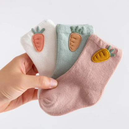 3 Pairs Soft Cartoon Baby Socks