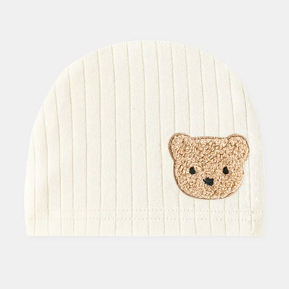 Soft Cartoon Bear Muslin Baby Hat