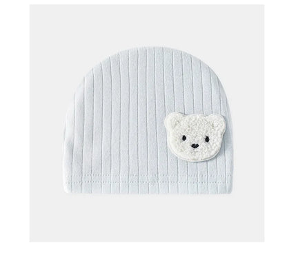 Soft Cartoon Bear Muslin Baby Hat