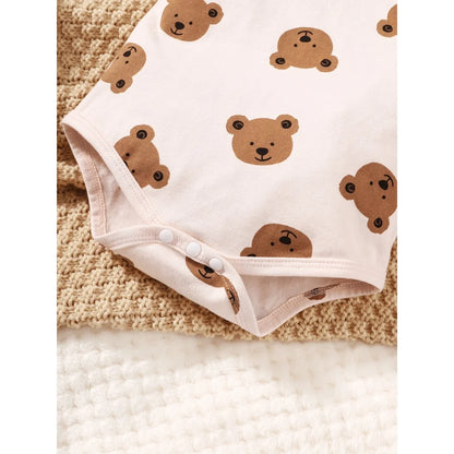 Newborn Baby 4PCS Bear Print Clothing Set