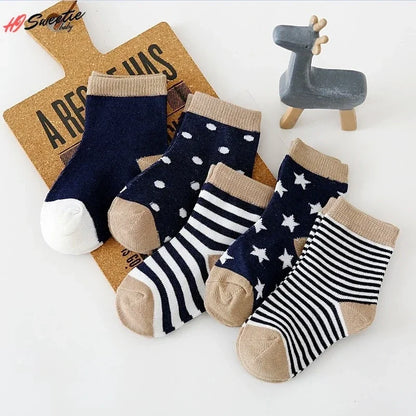 5 Pairs Cotton Animal Dessign Baby Socks