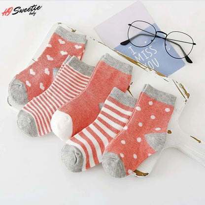 5 Pairs Cotton Animal Dessign Baby Socks