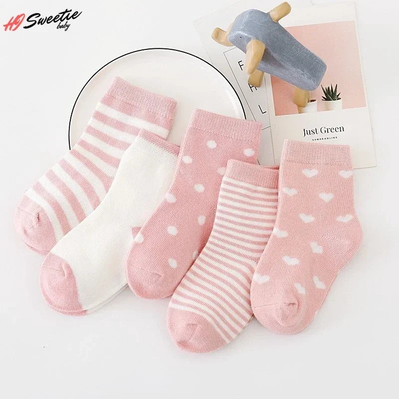 5 Pairs Cotton Animal Dessign Baby Socks