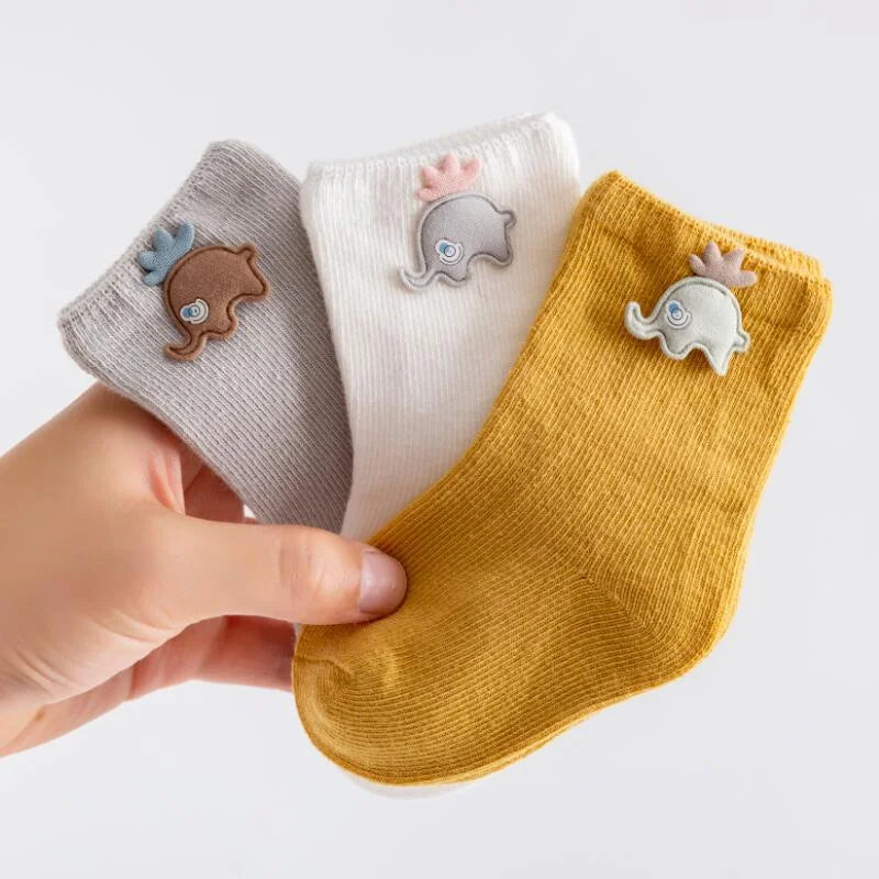 3 Pairs Soft Cartoon Baby Socks