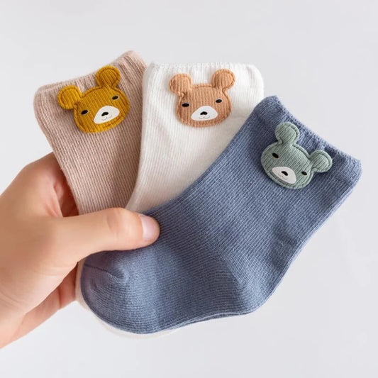 3 Pairs Soft Cartoon Baby Socks