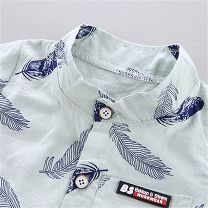 Baby Print Shirt Short Sleeve Suit