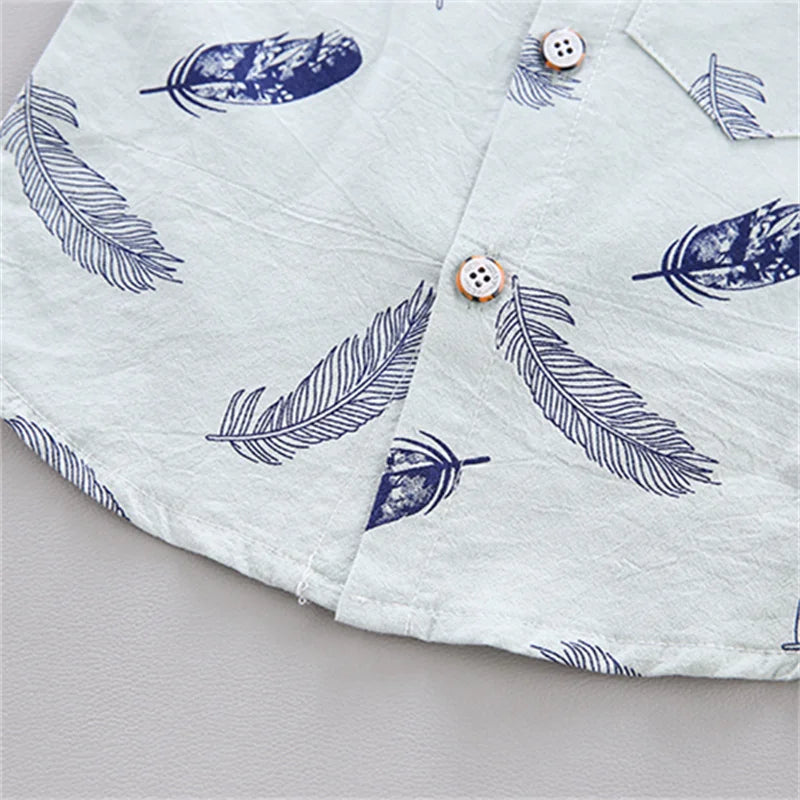 Baby Print Shirt Short Sleeve Suit