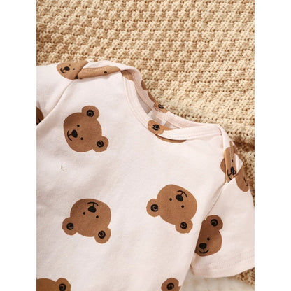 Newborn Baby 4PCS Bear Print Clothing Set