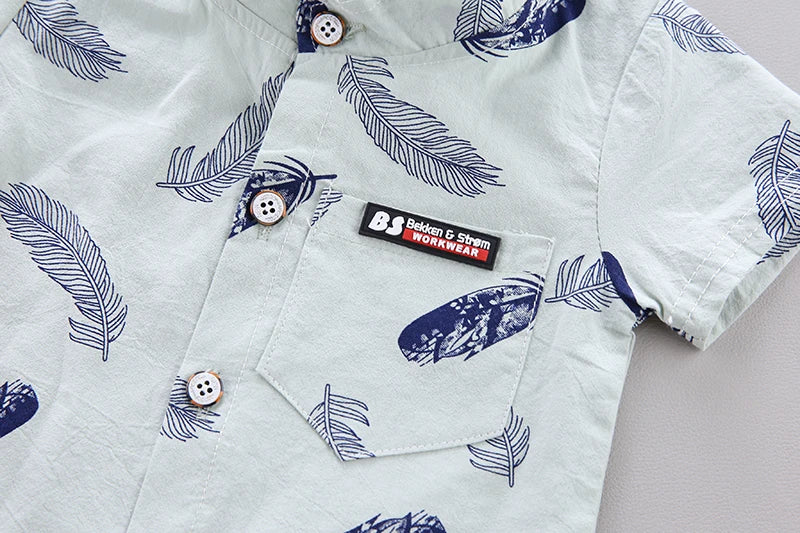 Baby Print Shirt Short Sleeve Suit