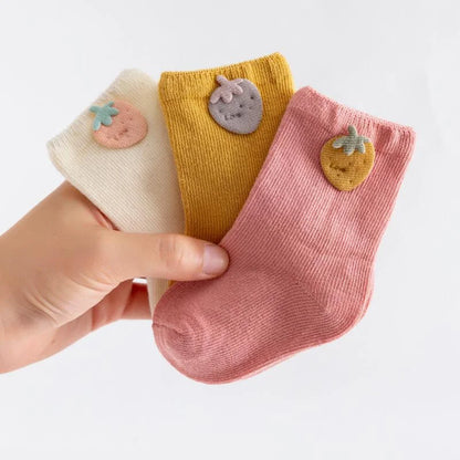 3 Pairs Soft Cartoon Baby Socks