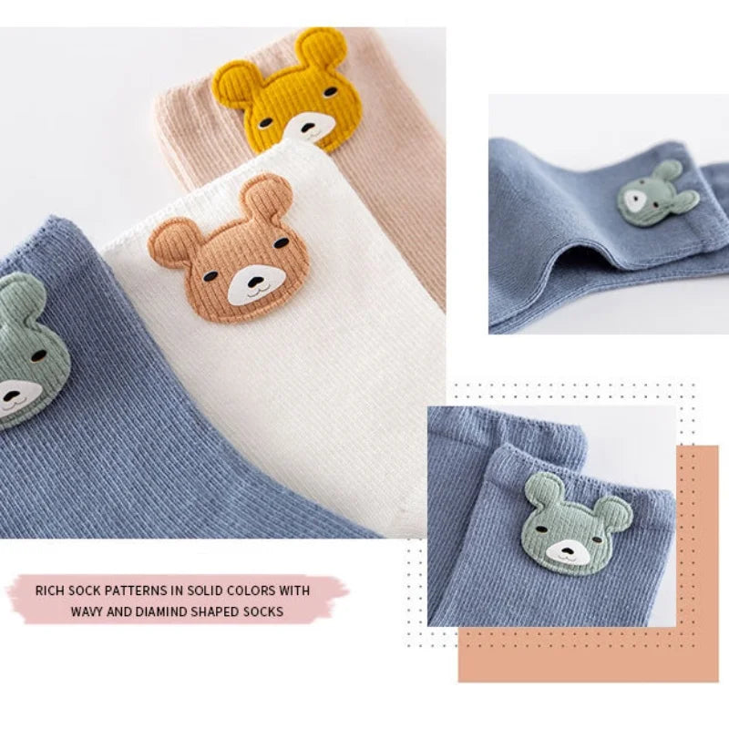 3 Pairs Soft Cartoon Baby Socks