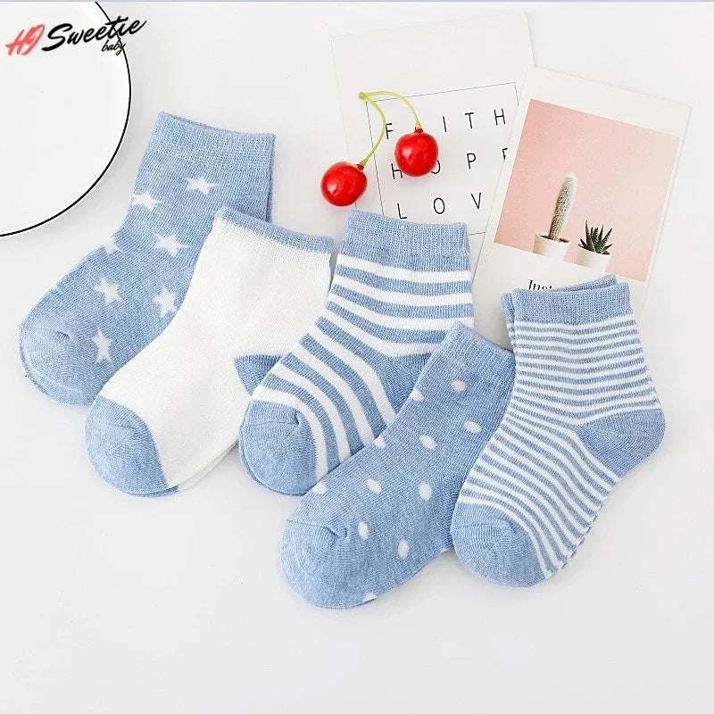 5 Pairs Cotton Animal Dessign Baby Socks