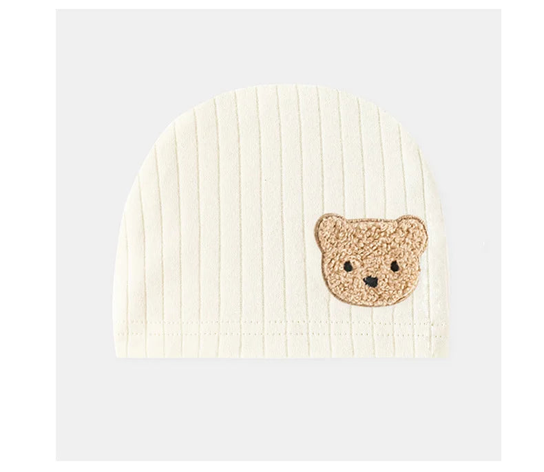 Soft Cartoon Bear Muslin Baby Hat