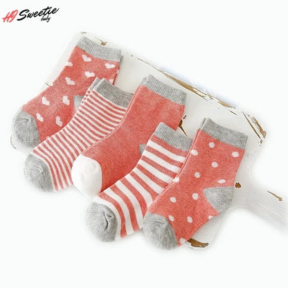 5 Pairs Cotton Animal Dessign Baby Socks