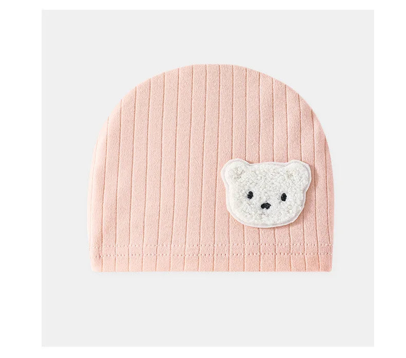 Soft Cartoon Bear Muslin Baby Hat